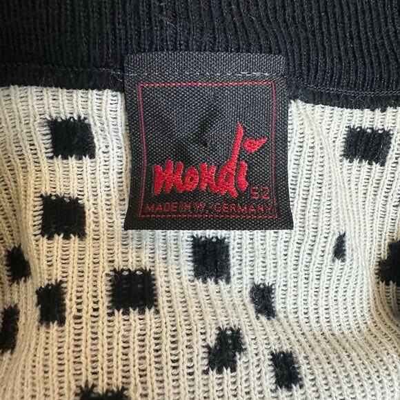 Vintage Mondi Black/Cream Polka dotted V-Neck Sweater- 52(US L/XL) - Picture 3 of 9